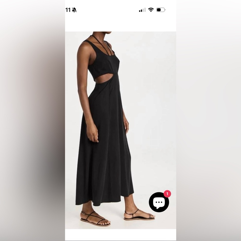LNA Black Backless Maxi Dress